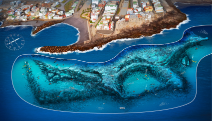 Mapa submarino Las Eras