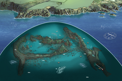 Mapa submarino Arcos del Charco Verde