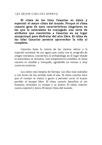 Historia de EL MEJOR CLIMA DEL MUNDO