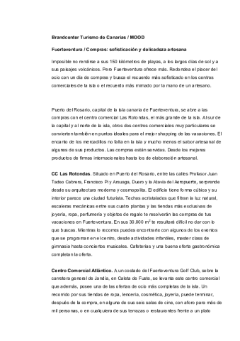 Fuerteventura-Mercadillos y Centros comerciales