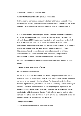 Lanzarote-Rutas BTT