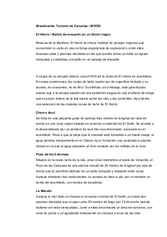 El Hierro-Zonas de bano