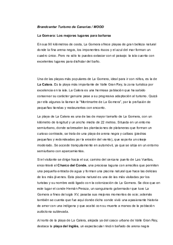 La Gomera-Lugares para bañarse