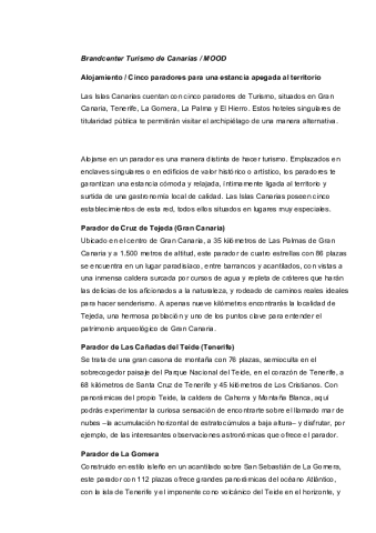 Alojamiento-Cinco paradores