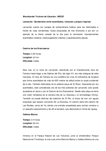 Lanzarote-Rutas de senderismo