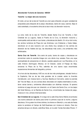 Tenerife-Ocio y noche