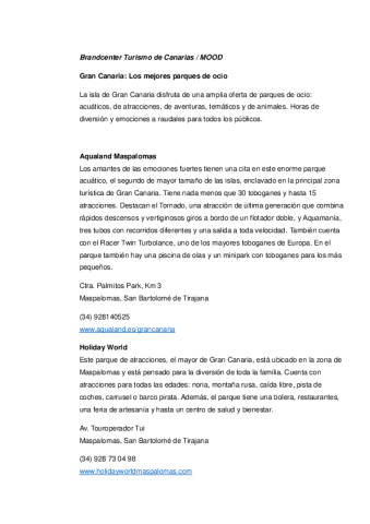 Gran Canaria-Parques de ocio