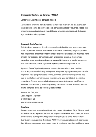 Lanzarote-Parques temáticos y de atracciones