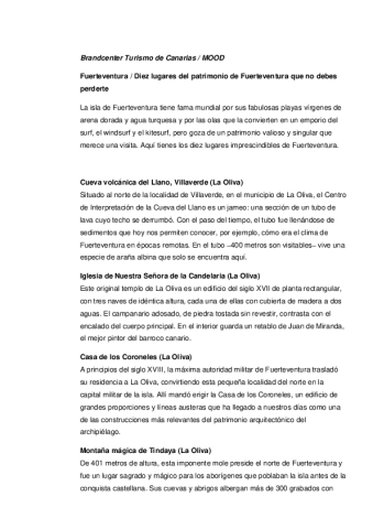 Fuerteventura-Diez lugares patrimonio