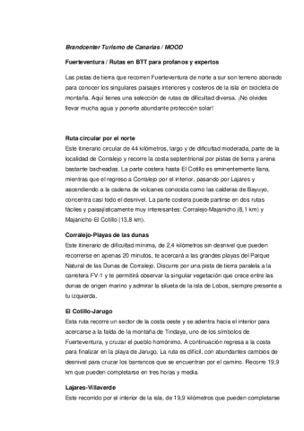 Fuerteventura-Rutas en BTT
