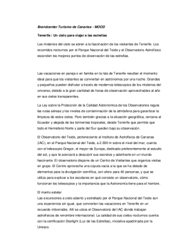 Tenerife-Observación estrella