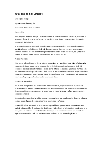 Ruta: La Santa - Laja del sol - es	