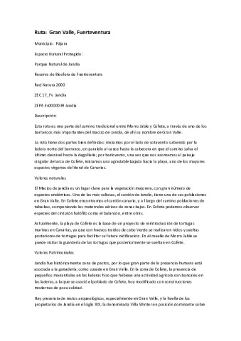 Ruta:  Gran valle (Morro Jable y Cofete) - es