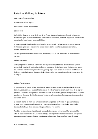 Ruta: Los Molinos - es