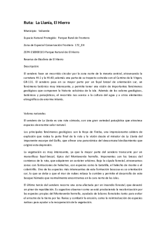Ruta: La LLanía - es