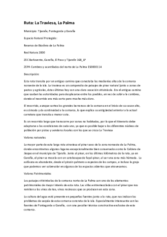 Ruta: La Traviesa -es