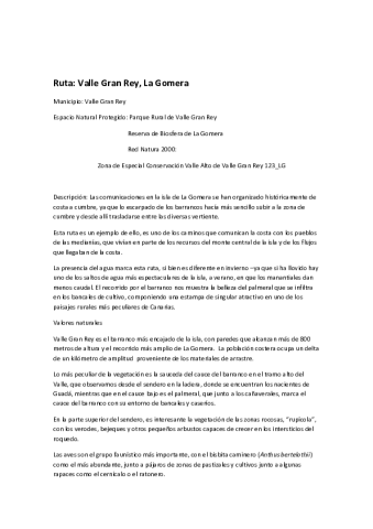 Ruta: Valle Gran Rey 