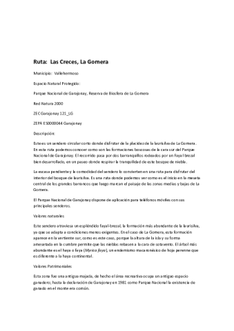 Ruta: Las Creces