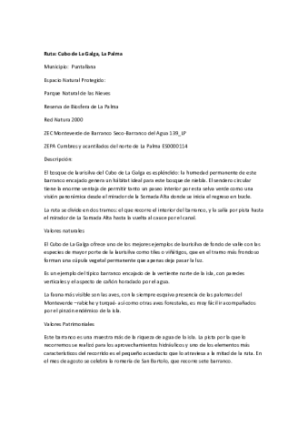 Ruta: Cubo de La Galga 