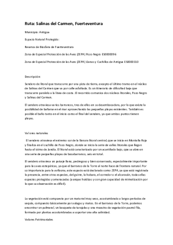 Pozo Negro - Salinas del Carmen 