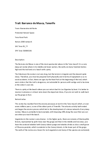 Trail: Barranco de Masca