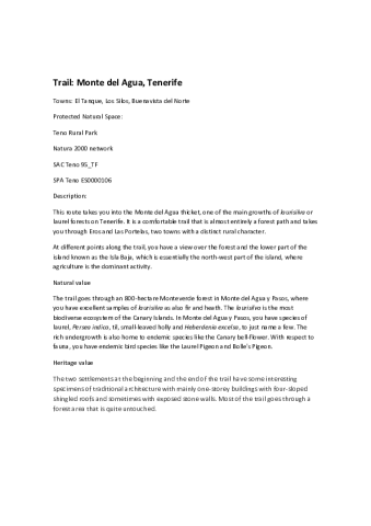 Trail: Monte del Agua,