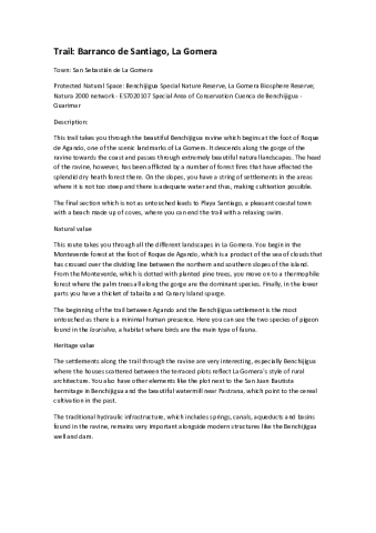 Trail: Barranco de Santiago