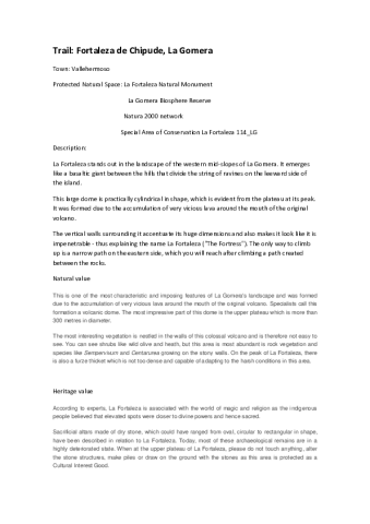 Trail: Fortaleza de Chipude