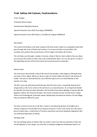 Trail: Salinas del Carmen