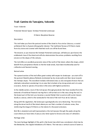 Trail: Camino de Tancajote