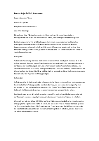 Route: Laja del Sol