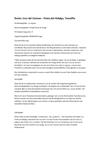 Route: Cruz del Carmen – Punta del Hidalgo