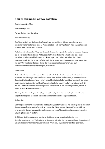 Route: Camino de la Faya