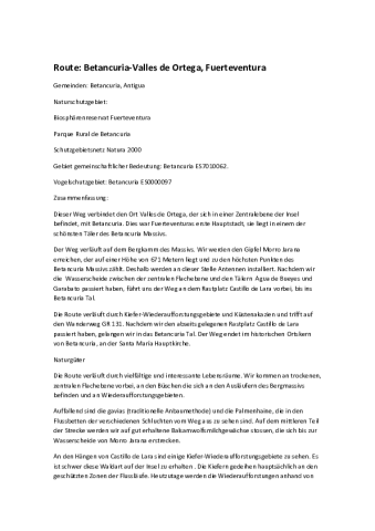 Route: Betancuria-Valles de Ortega