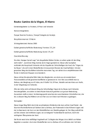 Route: Camino de la Virgen