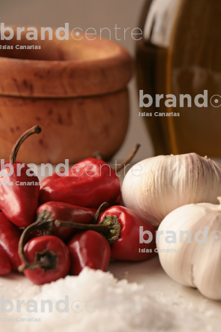 Preparación del mojo rojo