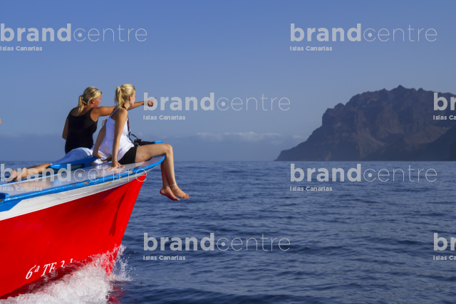 Whale watching on the coast of La Gomera.