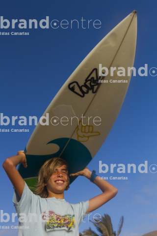 Windsurfing at Playa La Barca, Jandía Natural Park Windsurfing at Playa La Barca, Jandía Natural Park