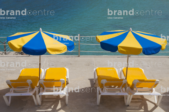 Sun beds and umbrellas Sun beds and umbrellas