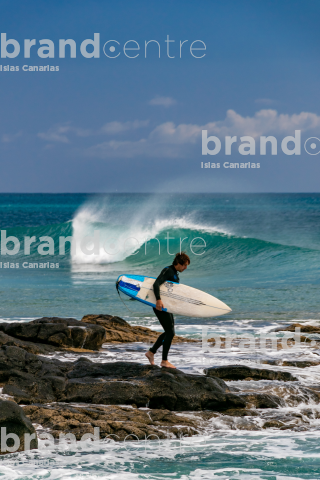 Surfer in the south of Fuerteventura Surfer in the south of Fuerteventura