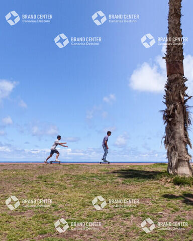 Skateboarding on the Las Canteras Promenade