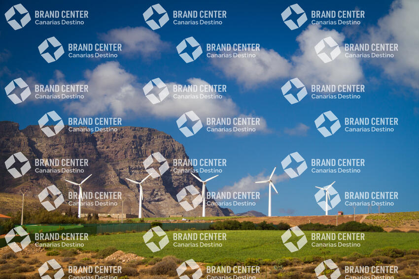 Turbinas eólicas en el norte de Gran Canaria